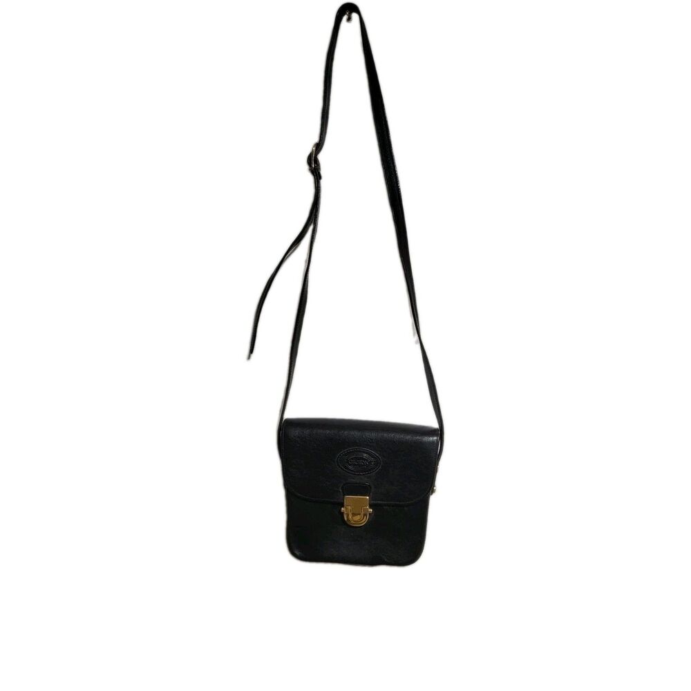 Oroton Crossbody Hand Bag Vintage Black Leather Made In Australia